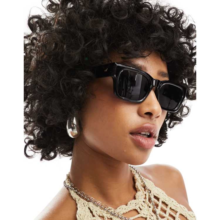 Le Specs Shmood Black Shmood Black Uni-Sex Rectangle Sunglasses | Le Specs main image 2