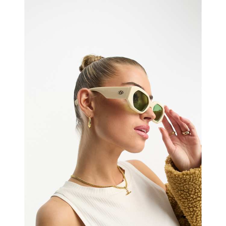 Le Specs Slaptrash Occhiali da sole color avorio con lenti