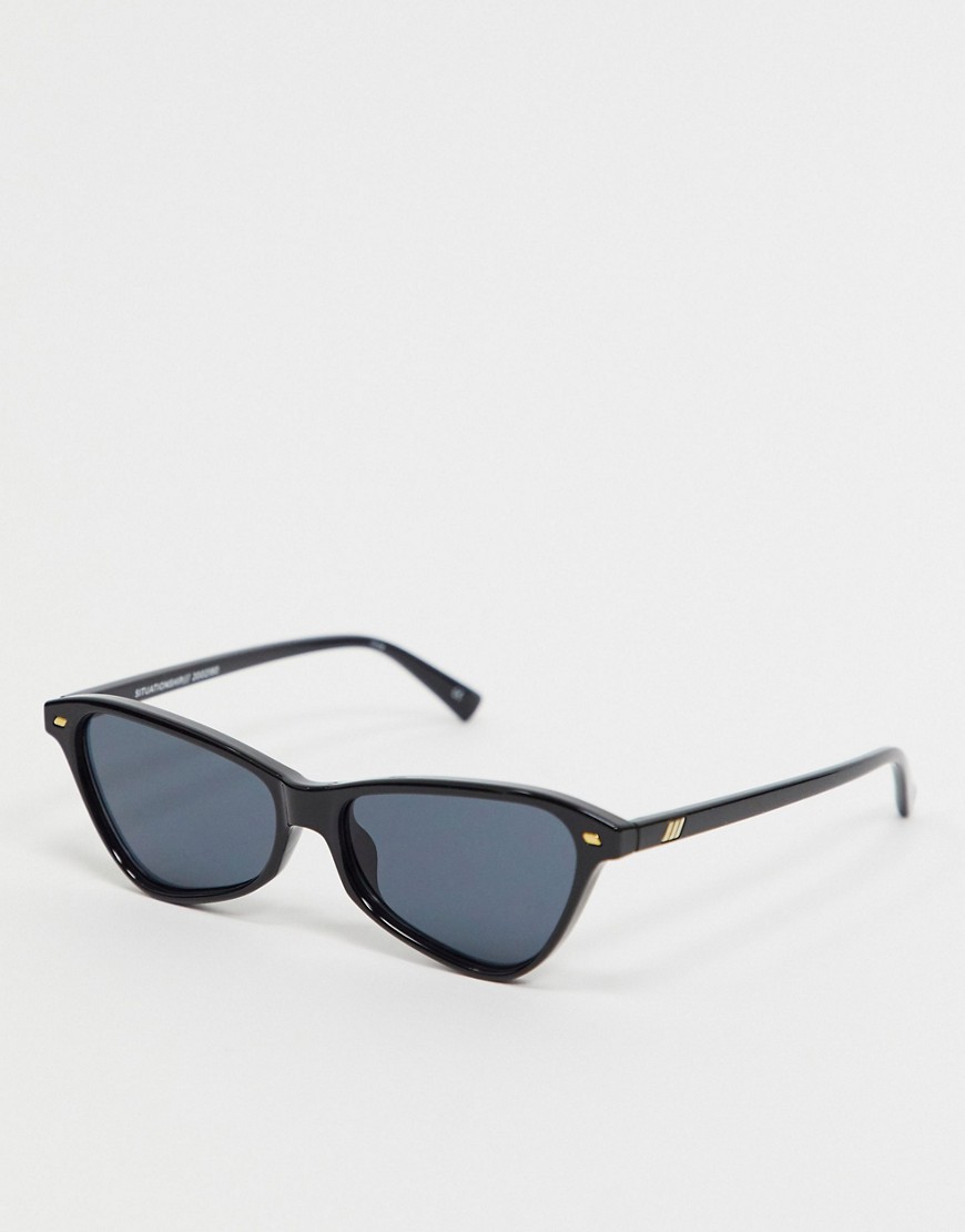 Le Specs — Sorte small Cat Eye-solbriller