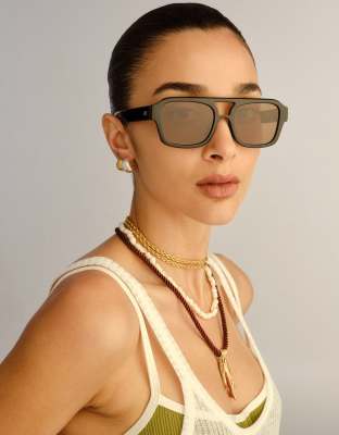 Le Specs - Subzero - Lunettes de soleil aviateur - Noir/marron