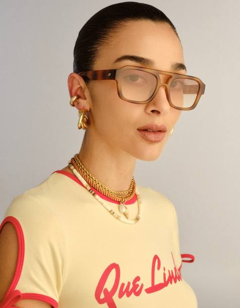 Le Specs - Subzero - Lunettes de soleil aviateur style vintage - Écaille de tortue - view 1
