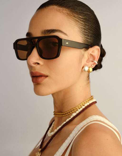 Le Specs – Subzero – Pilotensonnenbrille in Schwarz und Braun , 2 von 5