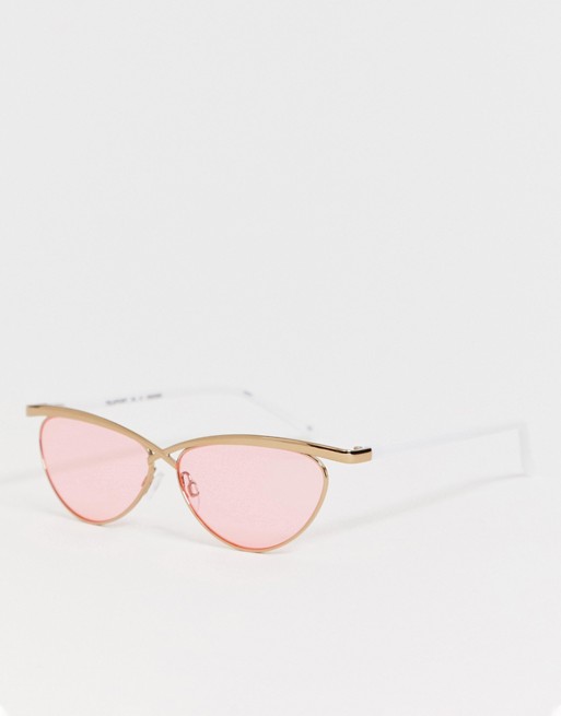 Le Specs teleport ya round sunglasses in pink
