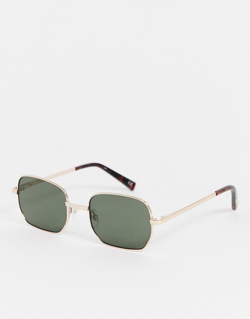 Le Specs - The Flash - Firkante solbriller med guldkant