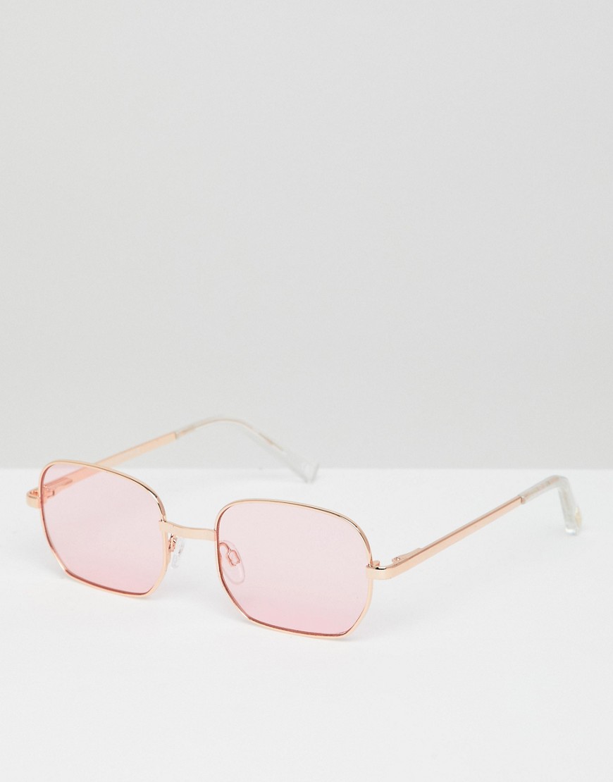 Le Specs - The Flash - Firkantede solbriller i rosa guld