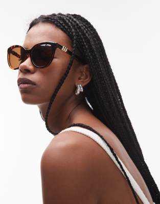 Le Specs The Muse Large Round Sunglasses In Brown