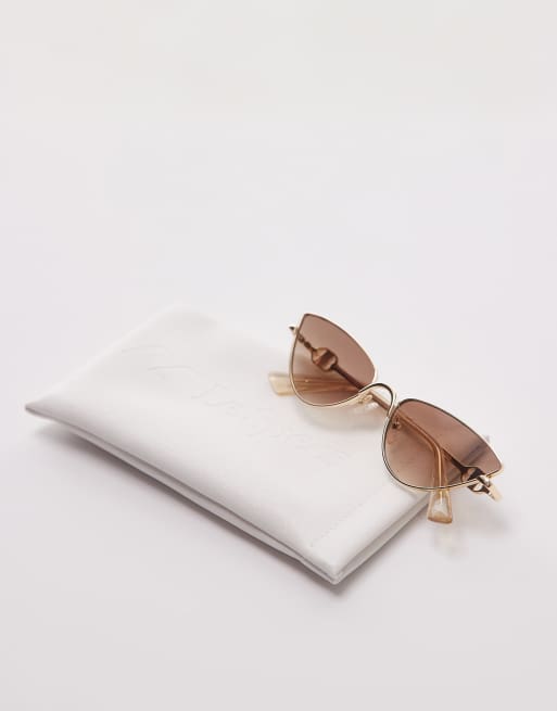 Le Specs – The Soiree – Schmale Cat-Eye-Sonnenbrille aus Metall in Goldoptik, 2 von 3