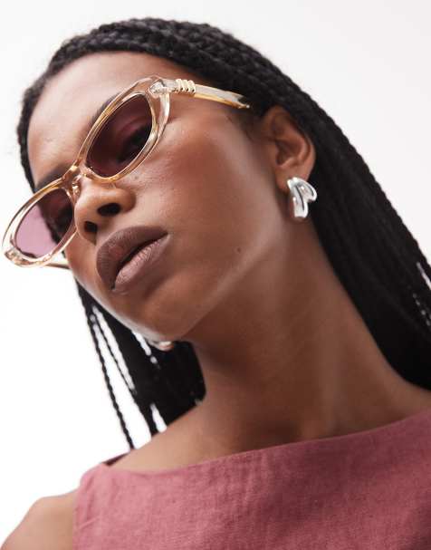 Le Specs the whisperer oval sunglasses in pale yellow - view 1