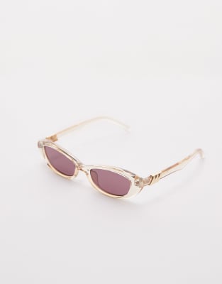 Shop Le Specs The Whisperer Oval Sunglasses In Yellow