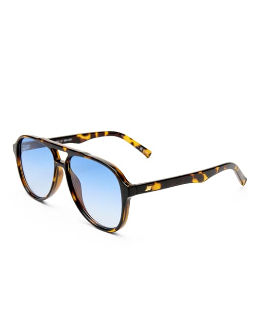 Le Specs - Tragic Magic - Aviator-solbriller med Tokyo-blå glas, 3 af 5