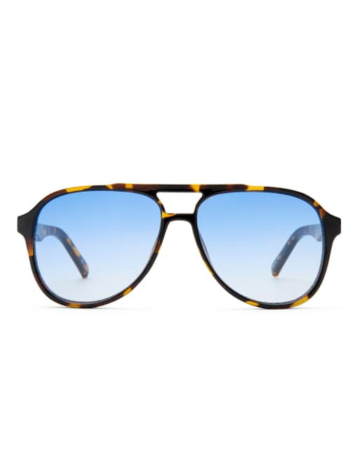 Le Specs - Tragic Magic - Aviator-solbriller med Tokyo-blå glas, 4 af 5