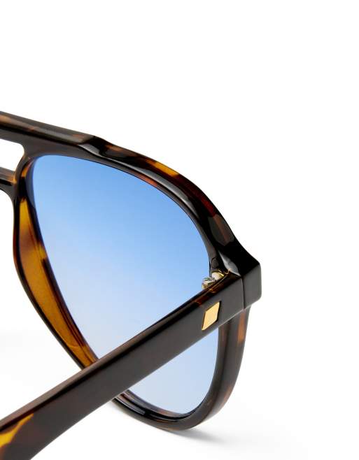 Le Specs Tragic Magic aviator sunglasses in tokyo blue tint, 5 of 5