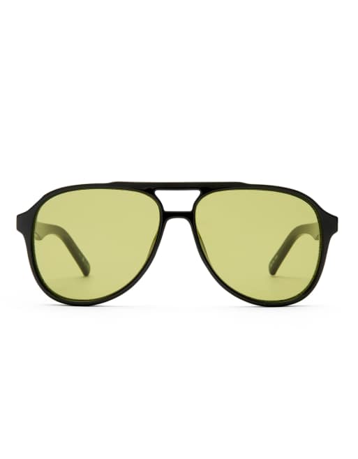 Le Specs - Tragic Magic - Occhiali da sole aviatore neri e oliva, 5 di 5