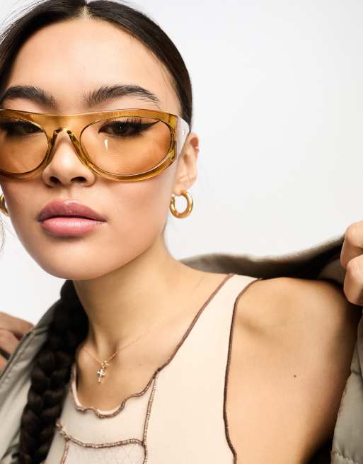 Le Specs - Trash Trix - Shield-zonnebril in bruin