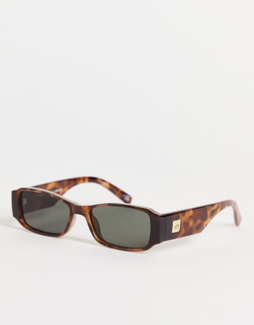 Le Specs - Tres Gauche - Rechthoekige zonnebril in tortoise groen