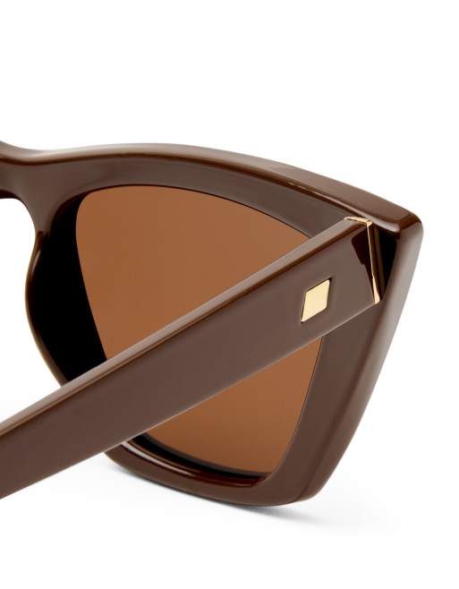 Le Specs Veledrome cat eye sunglasses in brown, 5 of 5