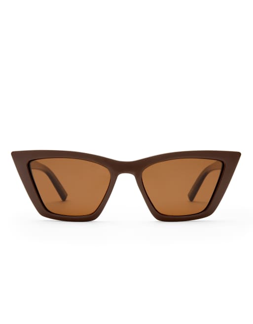 Le Specs - Veledrome - Cat eye zonnebril in bruin, 4 van 5