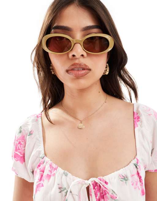 Chic Pistachio Oval Le Specs Sunglasses Le Specs Outta Love sunglasses for ADULT-UNISEX, Men, Women  main image 2
