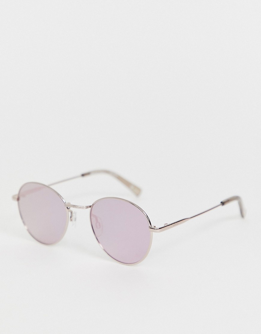 Le Specs Zephyr Deux round sunglasses in pink
