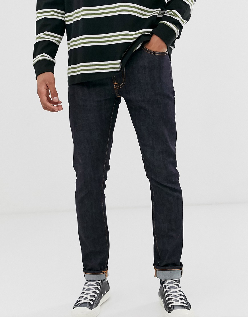 Lean Dean slim tapered jeans i 16 dips blå fra Nudie Jeans Co-Marineblå