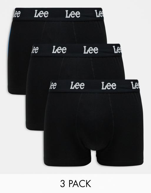 Lee 3 pack gannon trunks in black