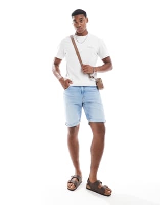 Lee 5 pocket regular denim shorts in light wash - view 1