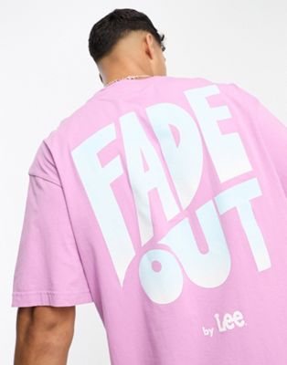 Lee 70s logo back print loose fit t-shirt in lilac