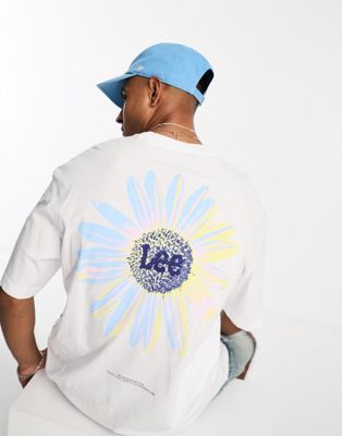 Lee 90s loose fit back print t-shirt in white
