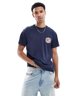 Lee Lee archive chest logo relaxed fit t-shirt in navy