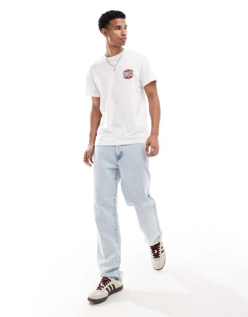 Lee - Archive - T-shirt comoda bianco sporco con logo sul petto, 3 di 4
