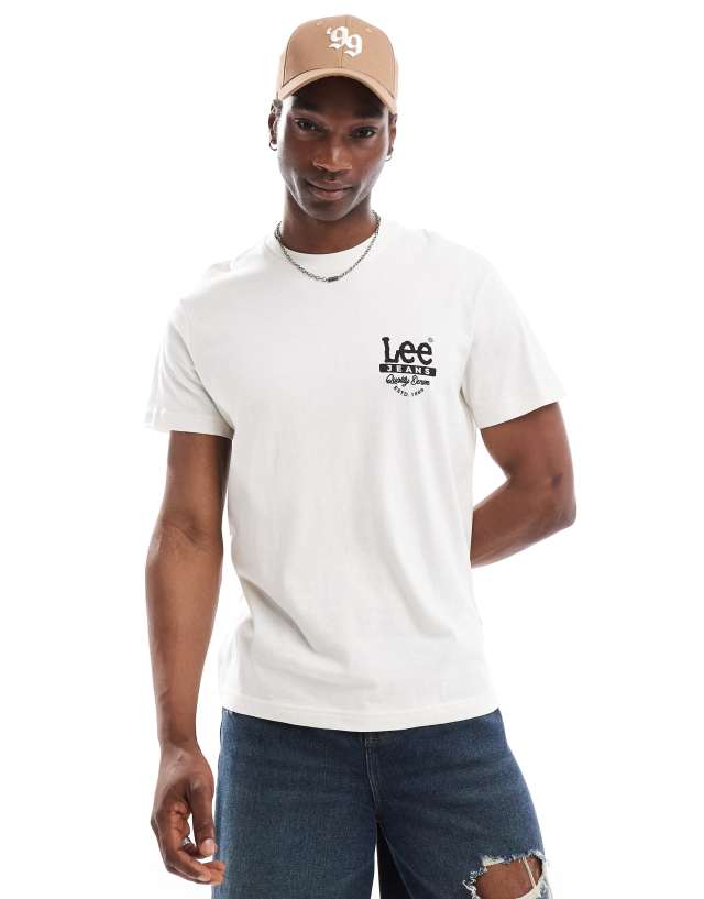 Lee - archive workwear logo back print t-shirt in off white