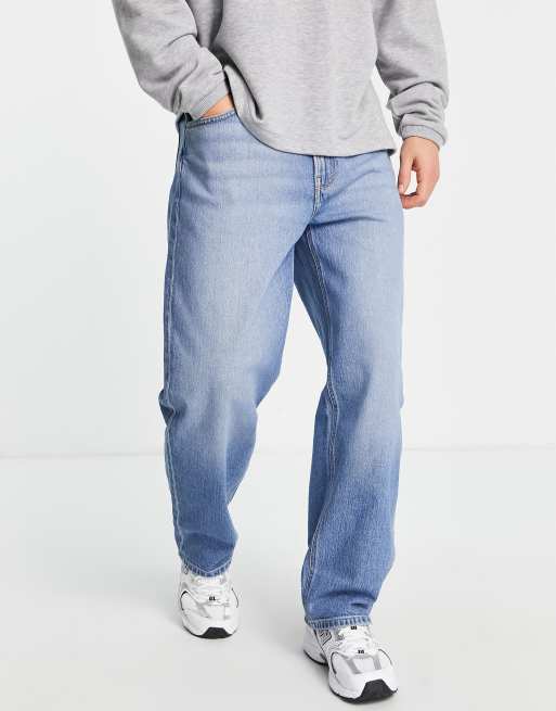 Lee Asher cotton loose fit jeans in light wash - LBLUE | ASOS