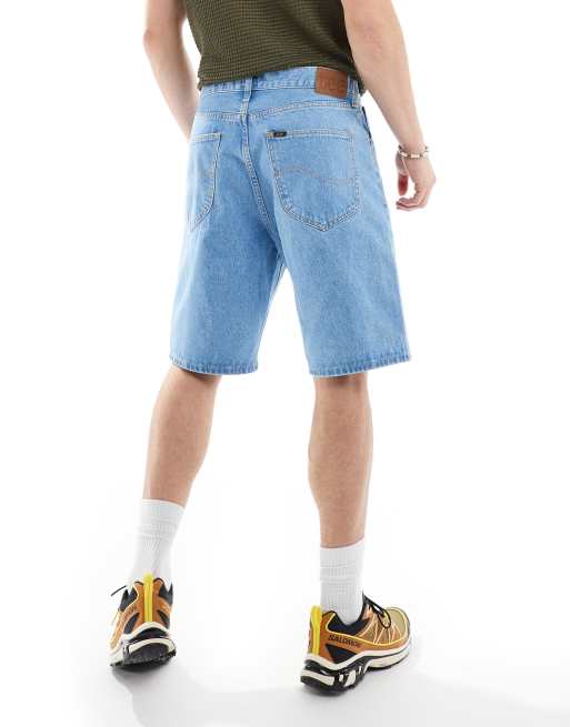 Lee - Asher - Denimshorts med løs pasform i afbleget vask