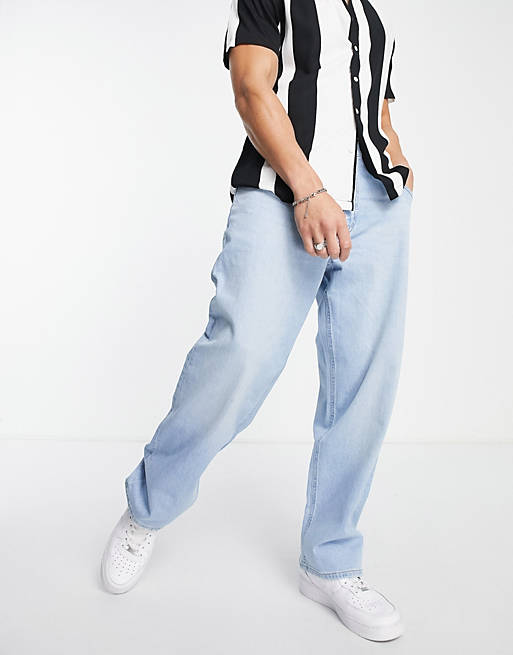 Lee Asher - Jeans ampi in cotone lavaggio chiaro - LBLUE