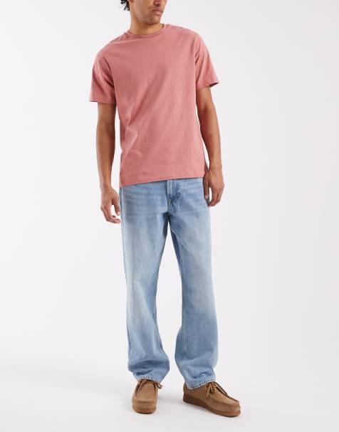 Lee – Asher – Jeans in hellblauer Bleach-Waschung mit weitem Bein - view 1