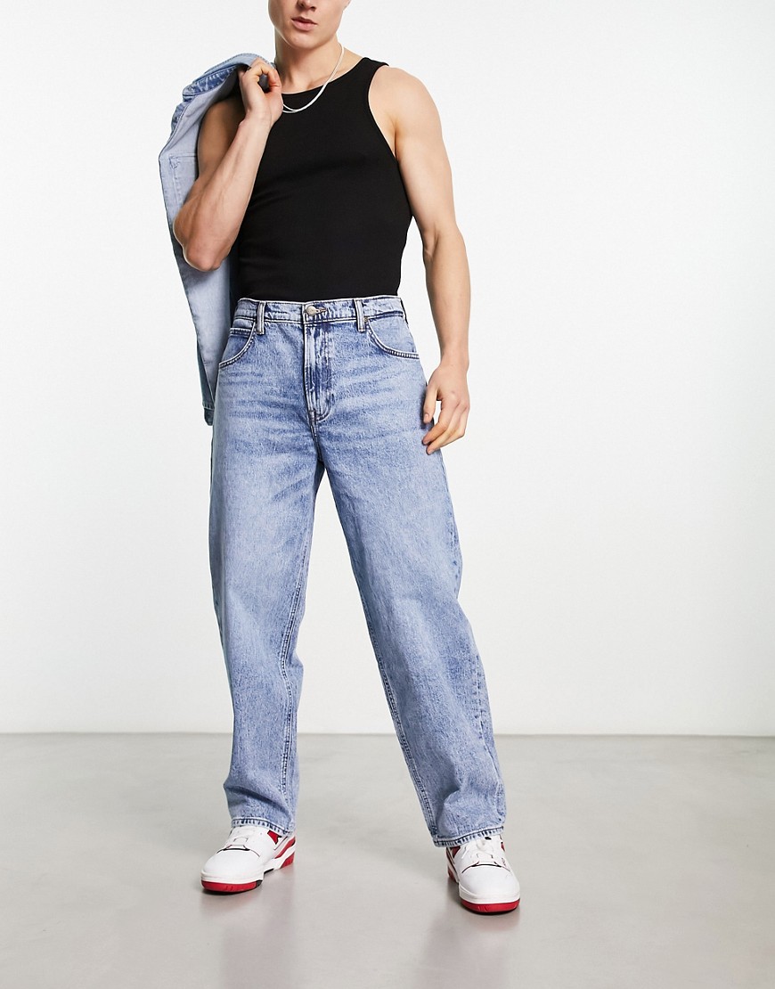 Lee Asher loose fit jeans in 90s wash-Blue