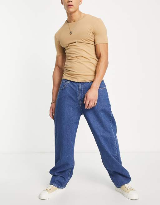 Lee Asher loose fit jeans in mid wash