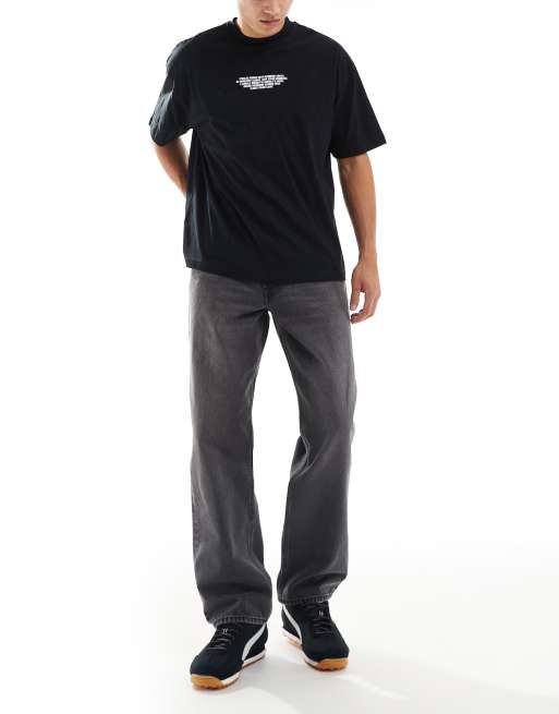 Lee Asher loose straight fit jeans in washed black, 2 of 5