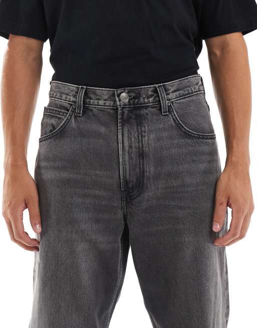 Lee Asher loose straight fit jeans in washed black, 4 of 5