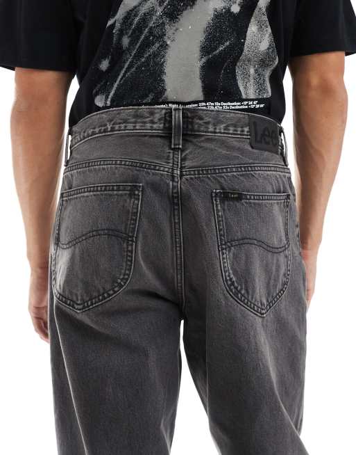 Lee Asher loose straight fit jeans in washed black, 5 of 5