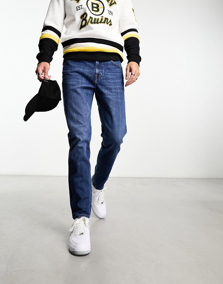 Lee Austin tapered fit jeans in mid vintage wash-Blue