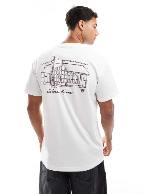 Lee back print relaxed fit t-shirt in ecru, 3 of 4