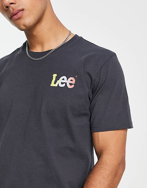 Lee back something for everyone print t-shirt in washed black | ASOS