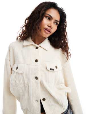 Lee Lee batwing cord Rider jacket in cream-White