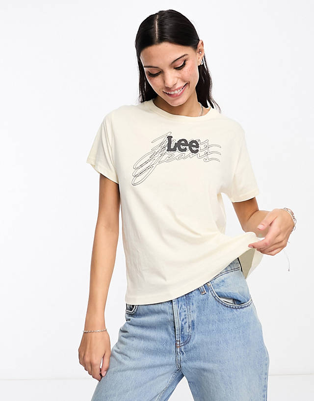 Lee Jeans - Lee bold logo tee in ecru