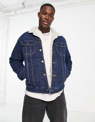Lee borg lined denim jacket in blue - ASOS Price Checker
