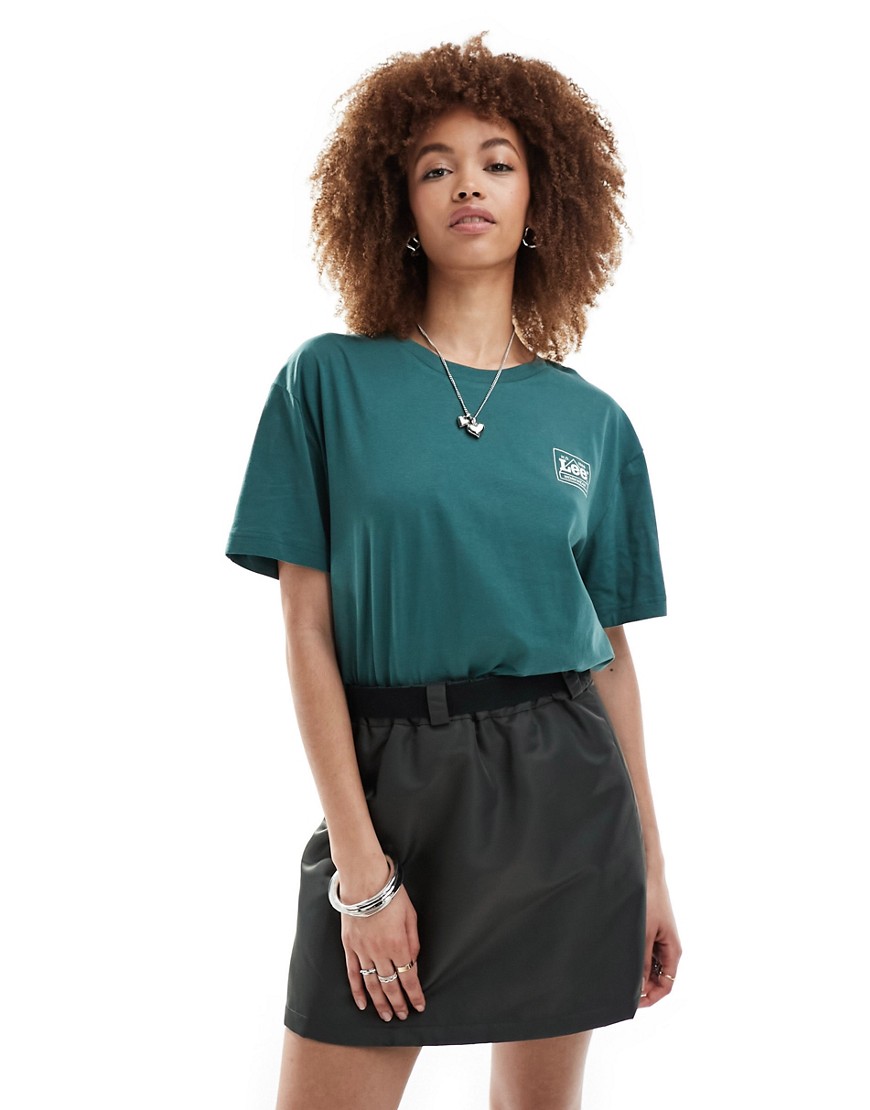 Lee box logo relaxed fit t-shirt in mid green
