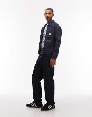 Lee boxy zip up denim jacket in indigo blue