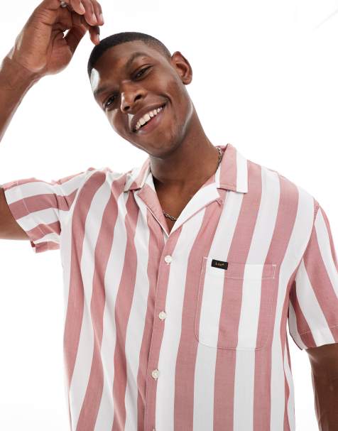 Lee - Camicia comoda stile resort color crema a righe - view 1