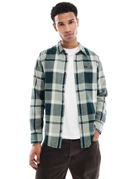 Lee - Camicia in flanella verde a quadri - view 1